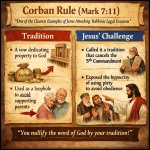 3. Corban Rule (Mark 7:11) Tradition: •	A vow dedicating propert