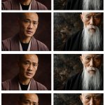 Kung-fu master and apprentice