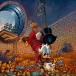Scrooge McDuck Diving Into Gold