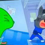 Alien eating black police dog