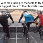Biggest piece of cake | 6 year olds racing to the table to try to get the biggest piece of their favorite cake ever: | image tagged in gifs,piece of cake,cake,dessert,memes,blank white template | made w/ Imgflip video-to-gif maker