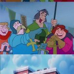 Knights laughing at Come See My Hairy Armpits | image tagged in knights laughing at which funny scene,deviantart,disney,captain underpants,dreamworks,universal studios | made w/ Imgflip meme maker
