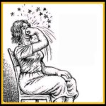 Woman punching herself