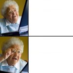 grandma with glasses like spiderman