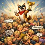 A dog and 100 Karen's but the dog wins