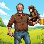 MAN BEER MONKEY