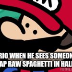 not aPPoRvEd | MARIO WHEN HE SEES SOMEONE SNAP RAW SPAGHETTI IN HALF | image tagged in gifs,mario,nah | made w/ Imgflip video-to-gif maker