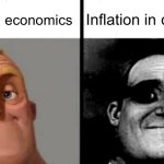 People Who Don't Know vs. People Who Know | Inflation in economics; Inflation in deviantart | image tagged in people who don't know vs people who know | made w/ Imgflip meme maker