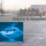 blue grinch | that feeling when kneeling surgery is tomorrow | image tagged in blank sybau | made w/ Imgflip meme maker