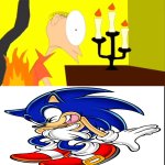 Sonic laughs at Matthew's clothes on fire??? | image tagged in who laughs at matthew's clothes on fire,deviantart,sonic the hedgehog,sega,deviantart week | made w/ Imgflip meme maker