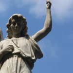 Angel with hand raised template