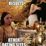 Truther Match | Truther Match 
Results; Other Dating Sites | image tagged in marrigage | made w/ Imgflip meme maker