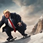 Trump president skates downhill GIF Template