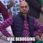 Disappointed Indian Guy | Vibe debugging | image tagged in disappointed indian guy | made w/ Imgflip meme maker