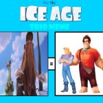 Ralph, Felix, and John Smith as Manny, Sid, and Diego | image tagged in ice age trio meme | made w/ Imgflip meme maker