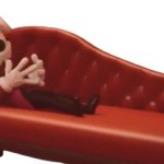 Hatless Caine on therapy Couch