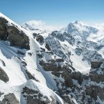 snowy mountain cliffs