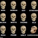 I know nothing about the Kardashians, I just thought the naming convention fit | kardashian | image tagged in idiot skull,kim kardashian,kardashians,lol so funny,skull,monkey | made w/ Imgflip meme maker