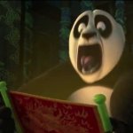 Po screaming into paper template