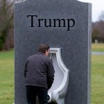 Trump urinal tombstone headstone