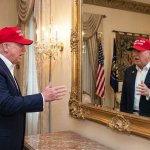 Donald Trump arguing with himself in mirror