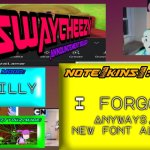 New font alert | Silly; Anyways, new font alert; I forgor | image tagged in announcement board blank | made w/ Imgflip meme maker