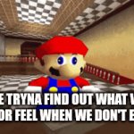 How we see or feel when we don't exist | Me tryna find out what we see or feel when we don't exist | image tagged in gifs,mario | made w/ Imgflip video-to-gif maker