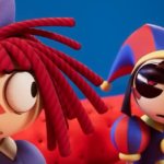 pomni squint at raggatha meme