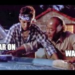 War On, War Off | War on; War off | image tagged in karate kid,wax on,trump,iran | made w/ Imgflip meme maker