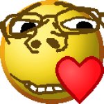 Soyjak holding heart emoji