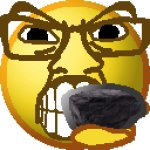 Soyjak holding coal emoji
