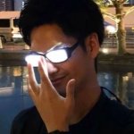 Glowing glasses dude