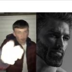 Arguing man and gigachad meme