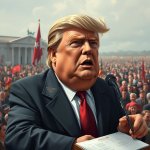 Trump as Mussolini fascist dictator disaster loser incompetence