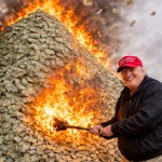 Trump burns taxpayer dollars money fire