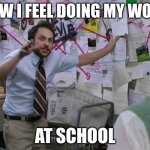 ComplexityOnTheWall | how I feel doing my work; at school | image tagged in complexityonthewall | made w/ Imgflip meme maker