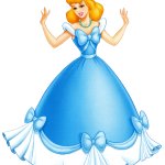 Cinderella Wearing a Blue Homemade Dress