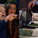 Orban yelling at a cat