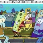 shuffle be like | me: set up spotify on shuffle
also me when spotify didnt get the right music: | image tagged in spongebob crashing out | made w/ Imgflip meme maker