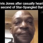 land of the free real estate | Chris Jones after casually hearing one second of Star-Spangled Banner: | image tagged in gifs,memes,football,funny,relatable | made w/ Imgflip video-to-gif maker