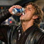 Anakin skywalker pounding a beer