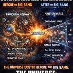 SCIENCE: THE UNIVERSE BEGAN WITH A BIG BANG; ME: SO YOU'RE TELLING ME SOMETHING CAME FROM NOTHING? | WHEN SOMEONE SAYS SCIENCE HAS ALL THE ANSWERS; THE UNIVERSE: "HOLD MY INFINITY" | image tagged in universe,god religion universe,anti-religion,science,the big bang theory,big bang | made w/ Imgflip meme maker