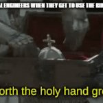 Traffic Signal Engineers and Enthusiasts will get this | traffic signal engineers when they get to use the bimodal arrow: | image tagged in gifs,traffic light,holy hand grenade,bimodal arrow signal,fya,protected/permissive | made w/ Imgflip video-to-gif maker