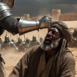 Crusader slapping Muhammad