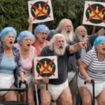 No Kings elderly protestors