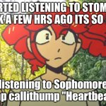 Birdbrain Teto | started listening to stomach book a few hrs ago its so peak; listening to Sophomore slump callithump "Heartbeat" rn | image tagged in birdbrain teto | made w/ Imgflip meme maker