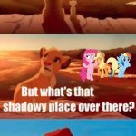 *sighs* great, now here come all the bronies | This is the light that touches all the fandoms; Don't even get me started | image tagged in memes,simba shadowy place,brony,deviantart | made w/ Imgflip meme maker