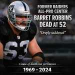 Former Raiders All-Pro center Barret Robbins dead at 52: 'Deepl