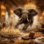 Trump's dream of a White House ballroom wrecked by GOPcorruption meme