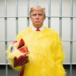 Trump TACO chicken suit prison bars Jail